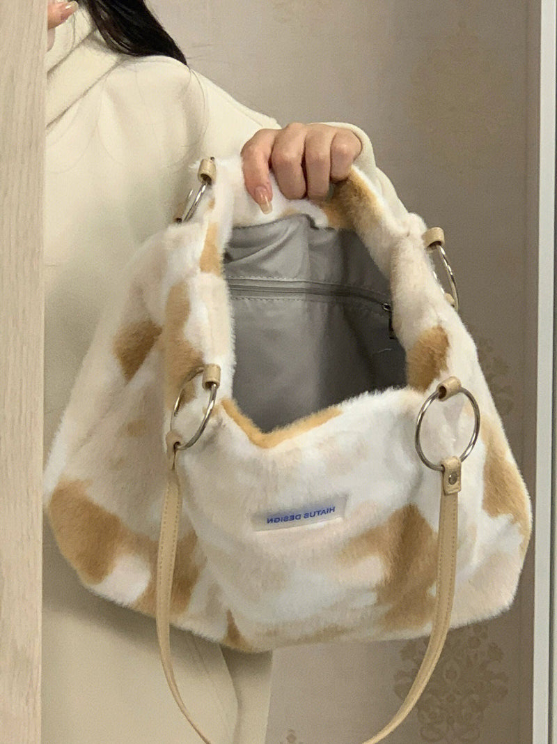 Large capacity plush tote bag PL52995