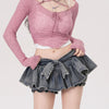 High-waisted and short denim skirt PL53101