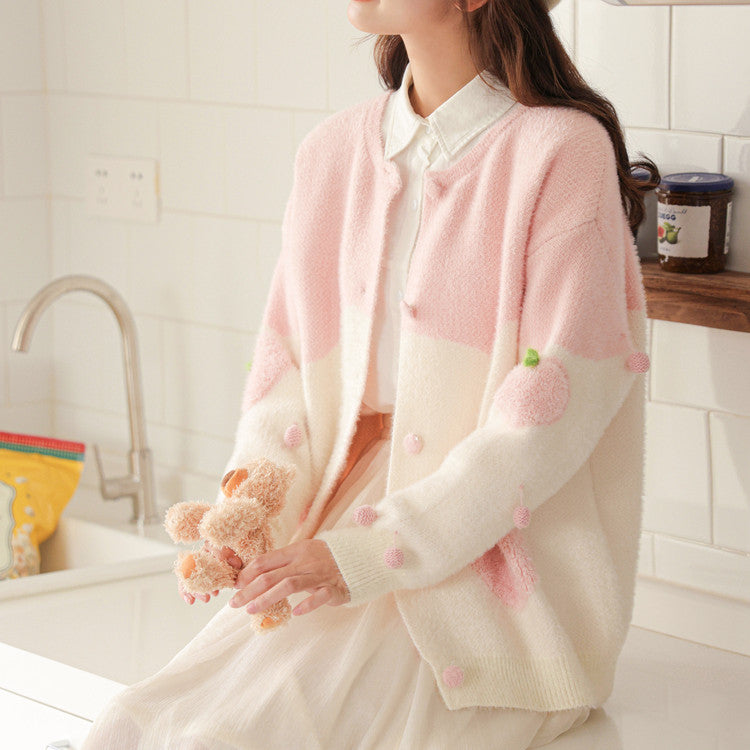 Pink Lovely Heart Knit Sweater PL52773
