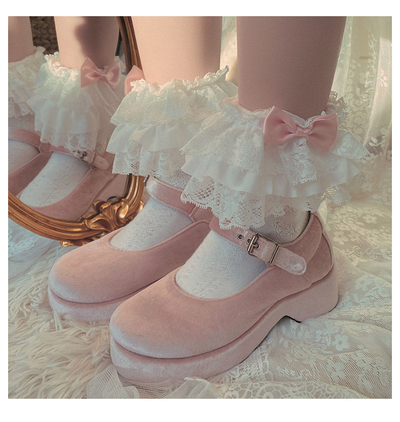 Pink Lolita Lace Socks PL52756