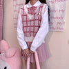 JK Cute Pink Plaid Vest PL52855