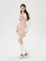 White knitted dress + coat two-piece set PL52887