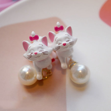Cute Cat Pearl Earrings PL52880