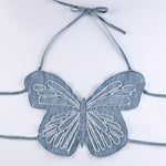Blue Butterfly Denim Suspenders PL53003