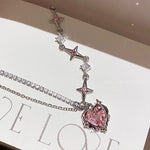 Pink Diamond Heart Necklace PL52947