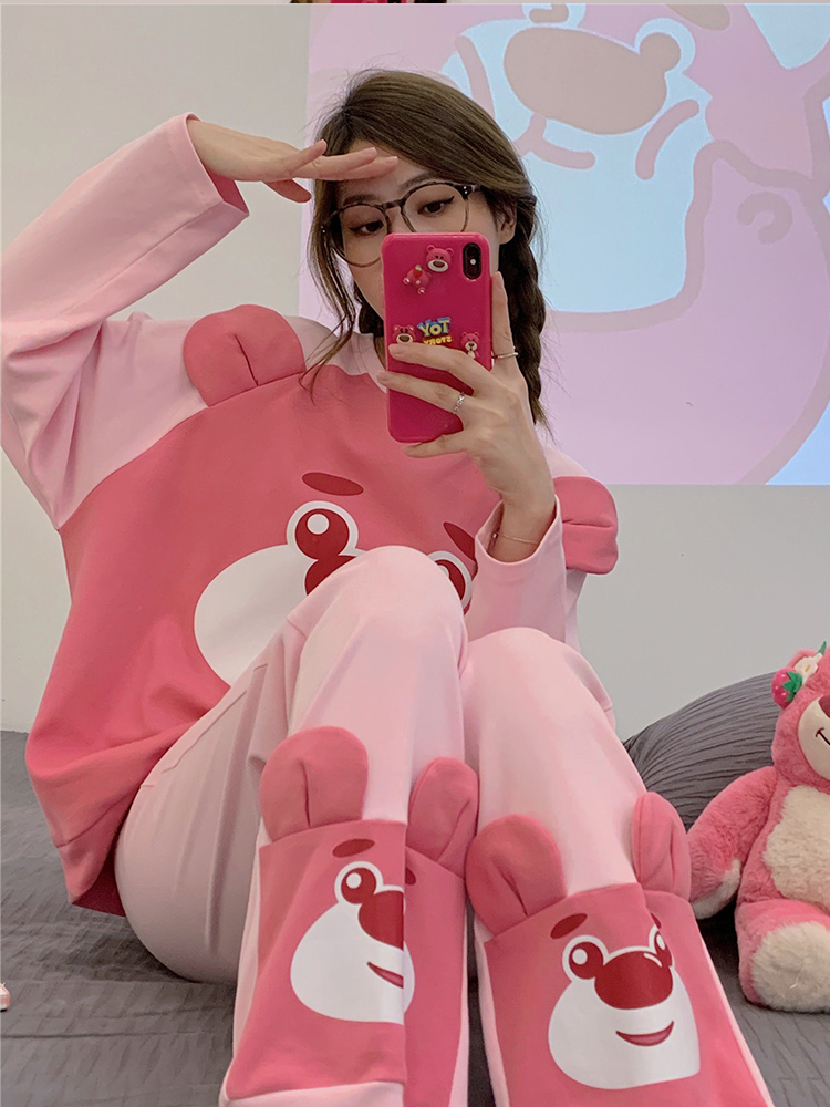 Pink Strawberry Bear Pajamas PL53023