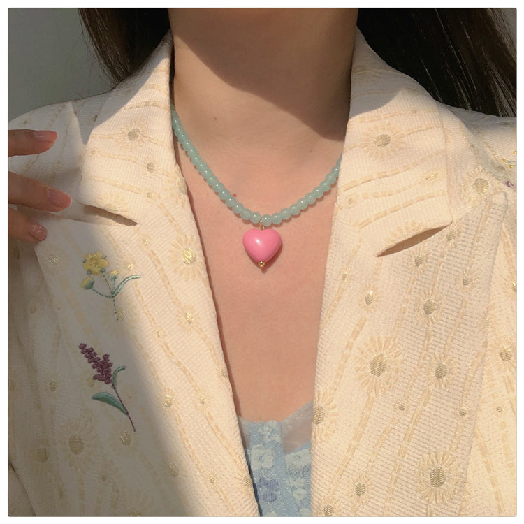 Powder Blue Heart Necklace PL52996