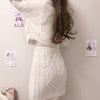 Cute Knitted two-piece sweater + skirt PL52837