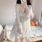 Lace sling + coat two-piece pajamas PL52945
