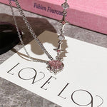 Pink Diamond Heart Necklace PL52947