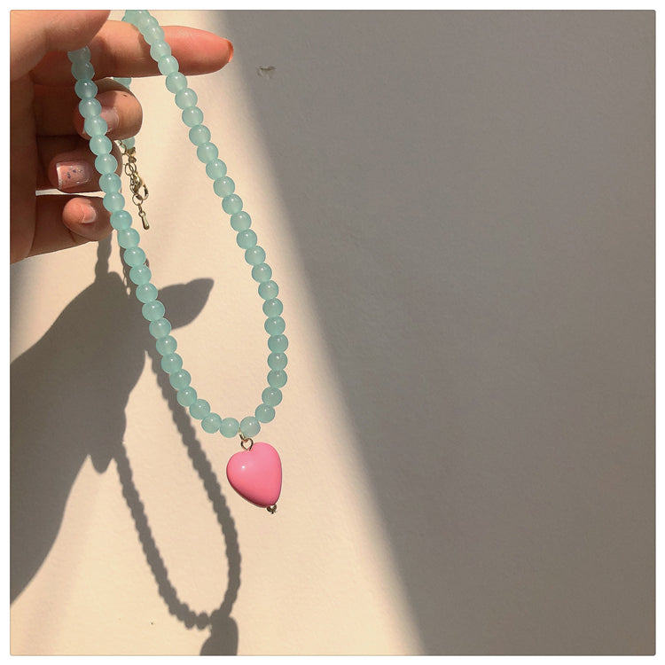 Powder Blue Heart Necklace PL52996