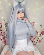 Blue Long Curly Wig PL50093