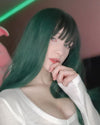 Green long curly wig PL50379