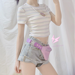 Korean original striped short T-shirt PL10054