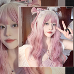 Lolita gradient pink long curly hair wig PL51552
