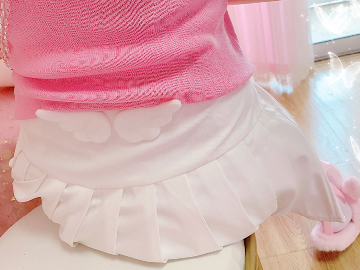 White wings pleated skirt PL52149