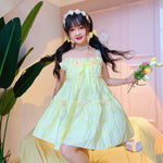 Yellow Puffy Slip Dress  PL52496