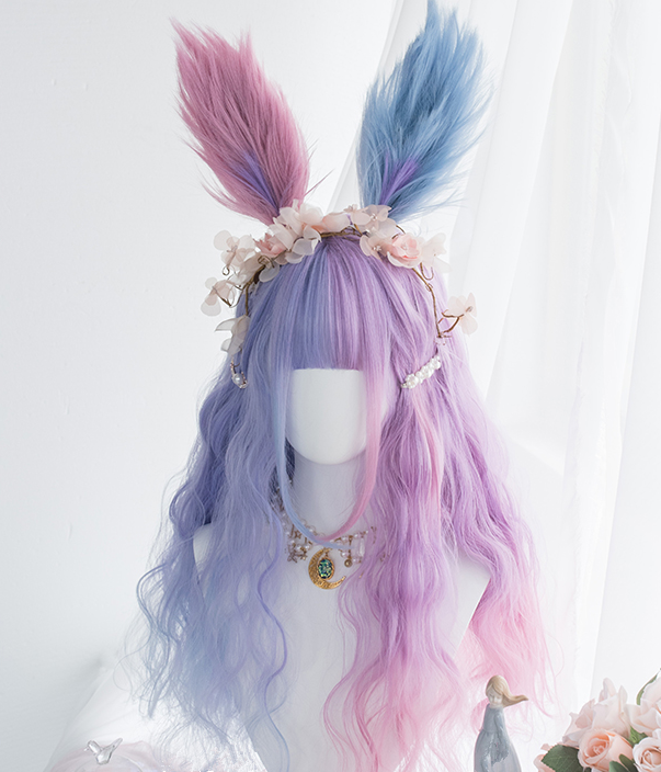 Harajuku stitching wig + hair bag PL20589