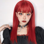 red long straight wig  PL52619