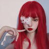 red long straight wig  PL52609