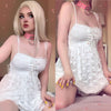 Sexy white lace harness dress  PL10063