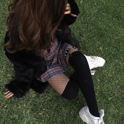 Lolita Plaid High Waist Zip Skirt  PL20157