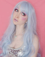 Blue Long Curly Wig PL50093