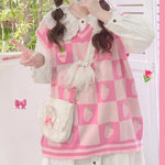 Strawberry Check Knitted Vest PL51899