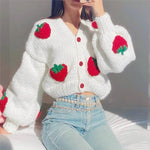 Cute strawberry knitted top PL51913