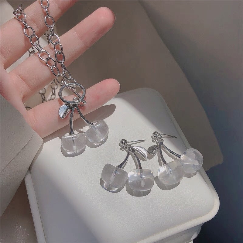 Lolita transparent earrings + necklace PL51940