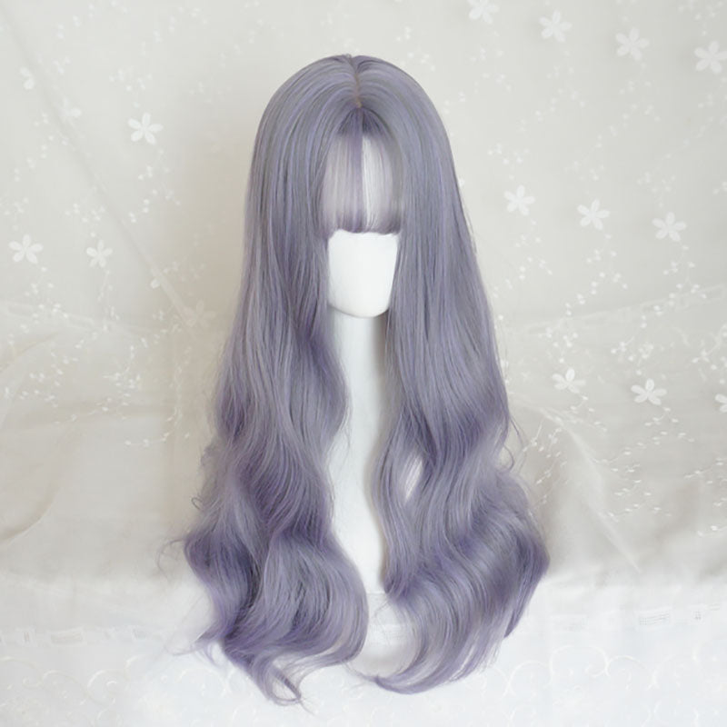 Purple long curly wig PL50635