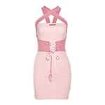 pink waist dress  PL52386