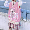 Cute cartoon anime knitted vest PL51303