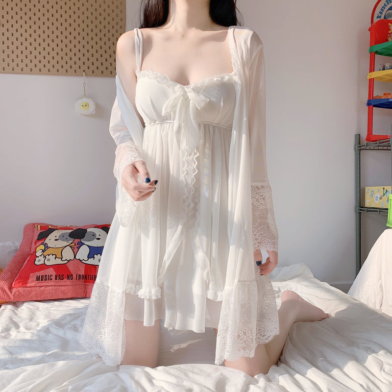 Cute white suspender nightdress PL51903