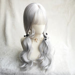 Silver long curly wig PL50703