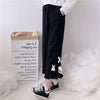 Kawaii black and white series embroidered trousers PL10022