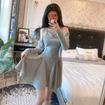 Knit cardigan dress PL20691