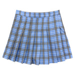 Blue check pleated skirt PL50361