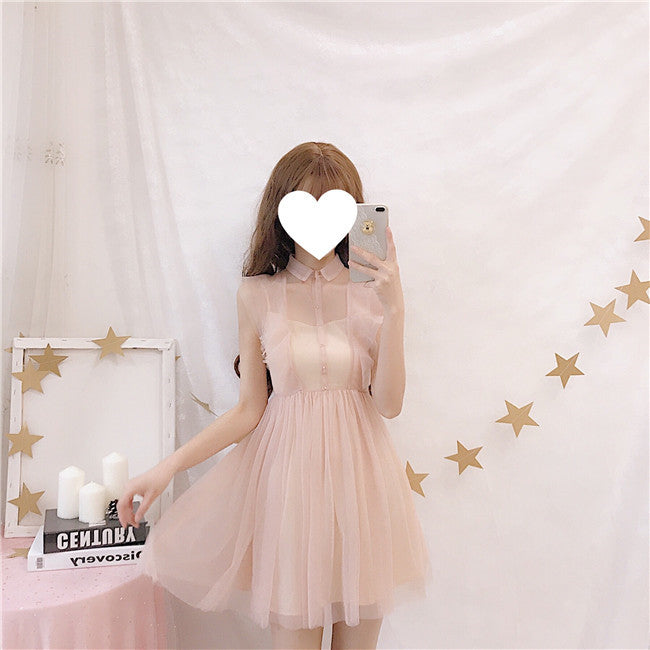 Pink mesh dress PL50187