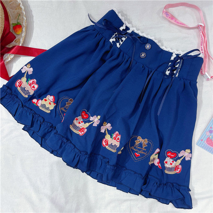 Cute embroidered skirt + top PL51689