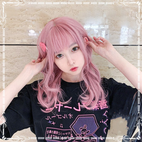 Pink Lolita Short Curly Hair Wig PL51382