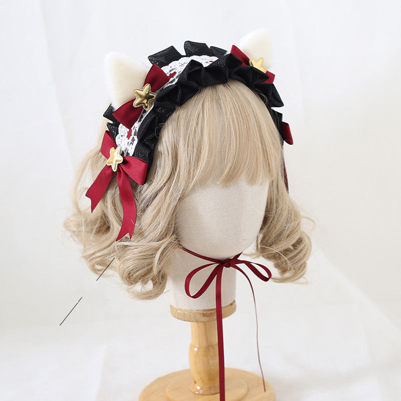 Lolita cat ear headband + bow hair accessories  PL52366