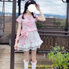 Lovely love embroidered top + white skirt PL51668