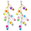 Rainbow pin long earrings  PL51401