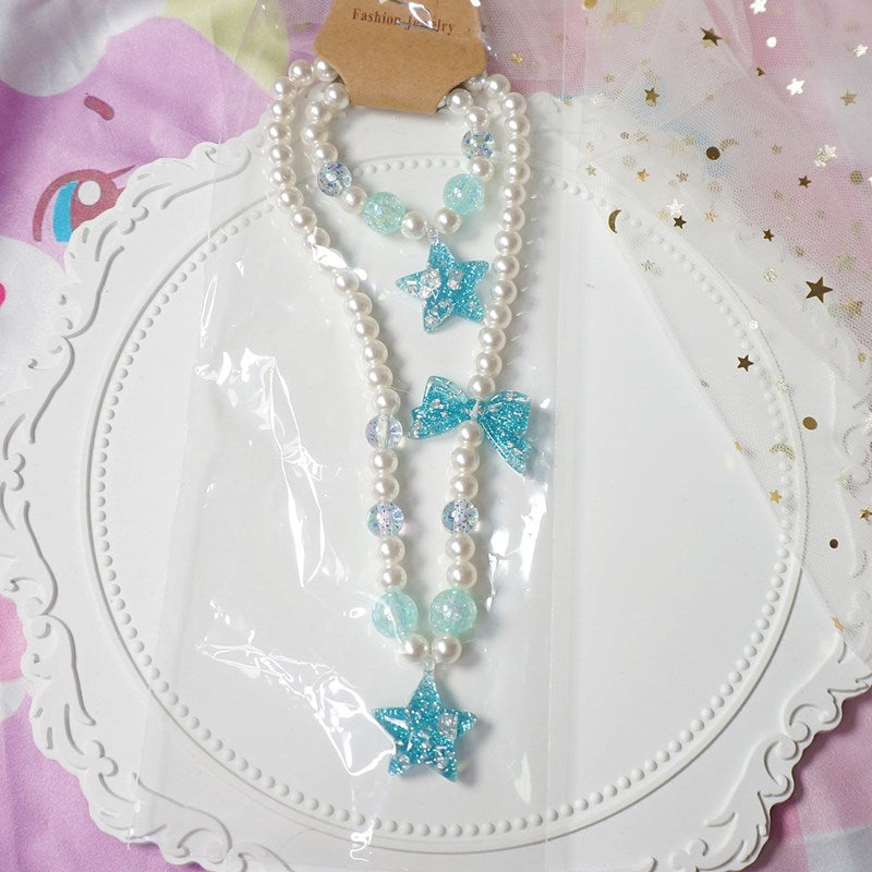 Harajuku Lolita Pearl Necklace + Bracelet PL51417