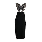 Embroidered butterfly strap dress PL52071