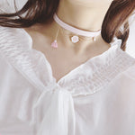 Pink cat's paw necklace PL51329