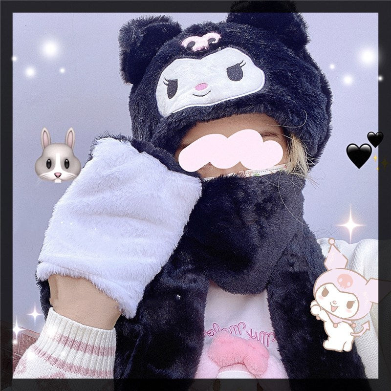 Cute cartoon scarf gloves PL52078