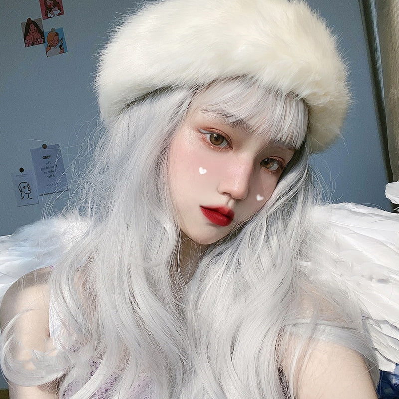 Lolita White Long Curly Hair Wig PL52044