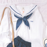 Bow navy collar shirt PL20739